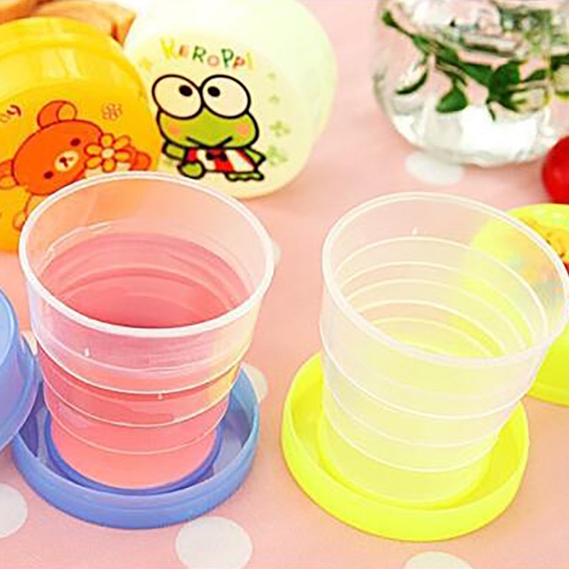 AZ Gelas Lipat Portable Travel Telescopic Plastic Cup Tempat Minum Gelas Plastik Lipat