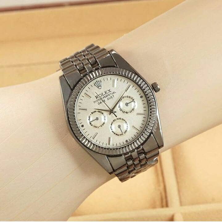 jam tangan rolex pria / jtr 932 hitam