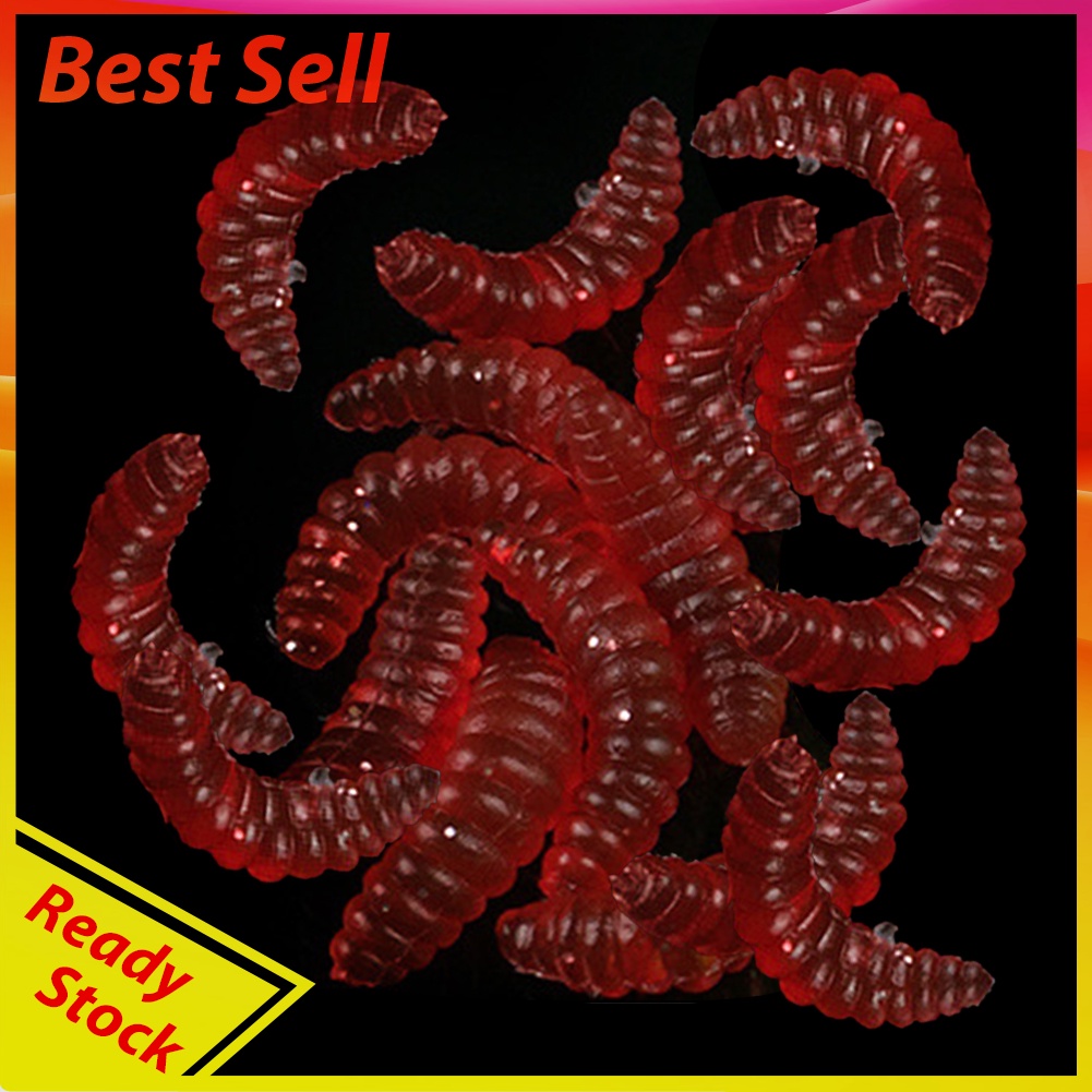 50pcs Fishing Worm Maggot Soft Bait Floating Bionic Jigging Wobblers Lures