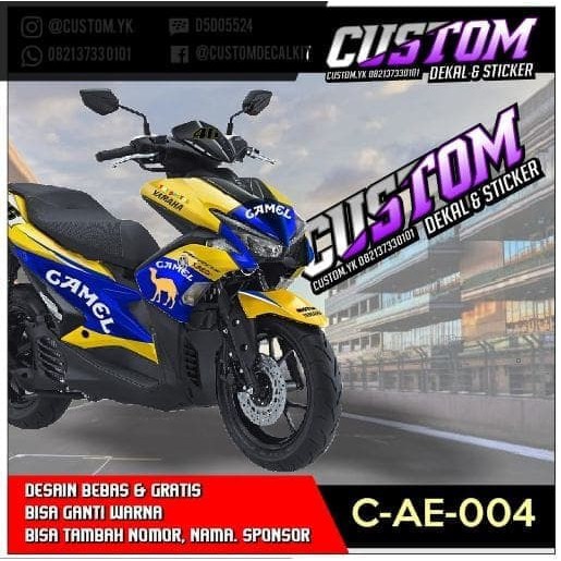 Dekal Stiker Motor Aerox 155 Decal Sticker Camel Orange Shopee