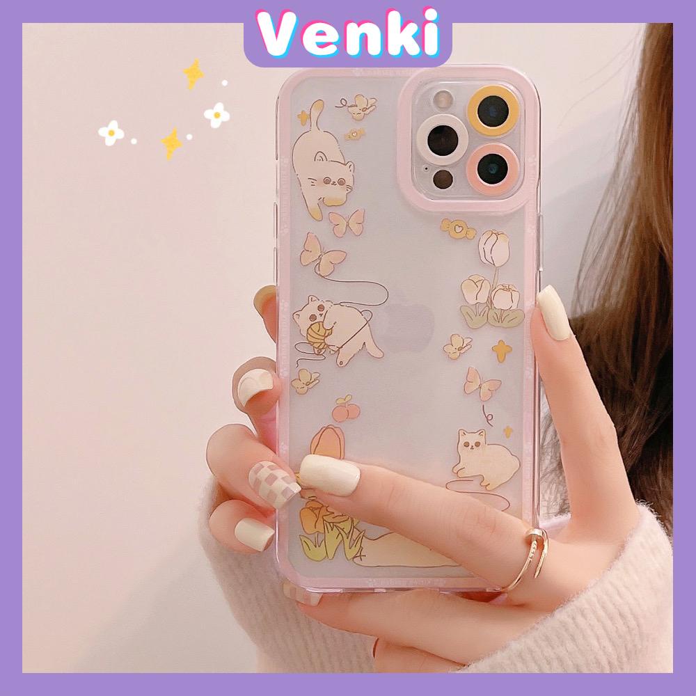 iPhone Case Silicone Soft Case Clear Case Square Edge Angel Eye Cat Eye Pupil Eye Full Cover Camera Protection Shockproof Case Pink Butterfly Cat Cute Style For iPhone 13 Pro Max iPhone 12 Pro Max iPhone 11 Pro Max iPhone 7 Plus iPhone XR XS MAX 11 pro