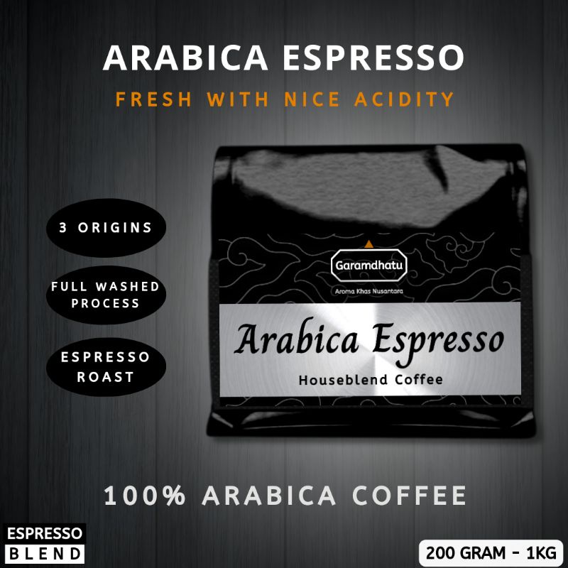 

200 gram Espresso 100% Arabika Kopi Blend Houseblend - Garamdhatu coffee biji bubuk