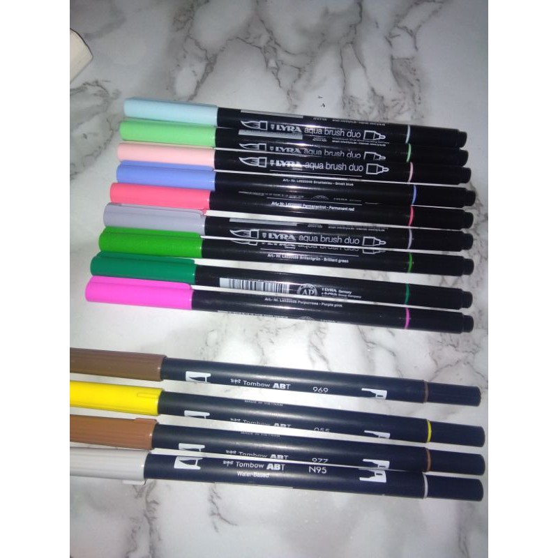 

[PRELOVED] Tombow dual brush pen / brushpen | Lyra aqua brush duo
