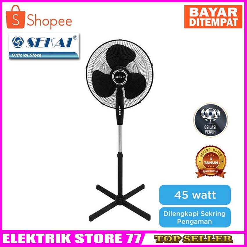 SEKAI SFN-1620 Stand Fan 16 Inch Kipas Angin Berdiri Tumpu Bergaransi Berkualitas