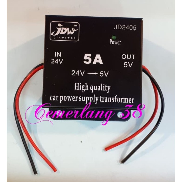 Step Down 5A DC 24V to 5V Car Power Supply Transformer Converter DC-DC