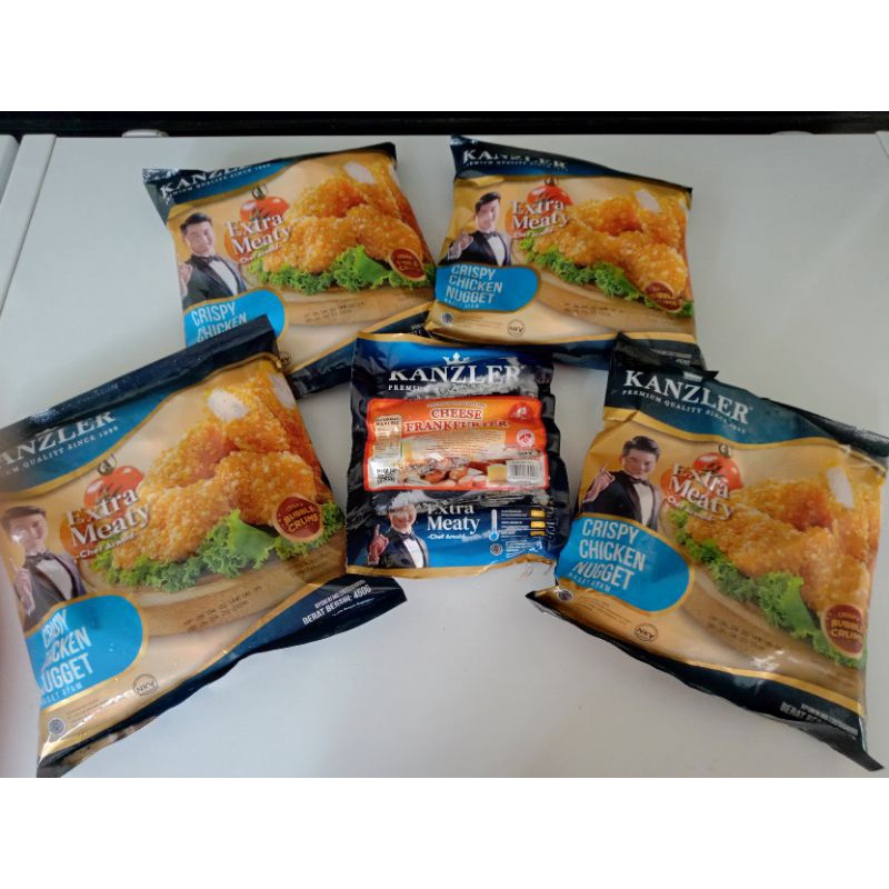 

Kanzler Paket 4 Kanzler Crispy Chicken Nuget + Kanzler Cheese Frankfurter Sosis uk 360 gr