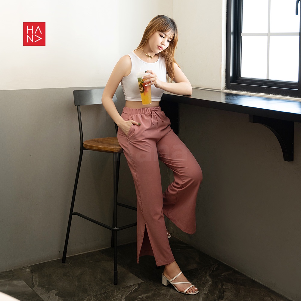 HanaFashion JKT - Izzie Celana Panjang Slit Pants Wanita - LP162