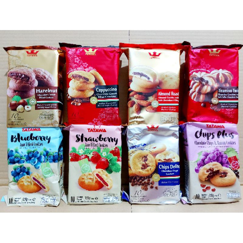 [HALAL] Tatawa Chocolate Tiramisu Almond Cookies Chip Plus Delite 150gr / Biskuit Jam Filled Aneka Rasa