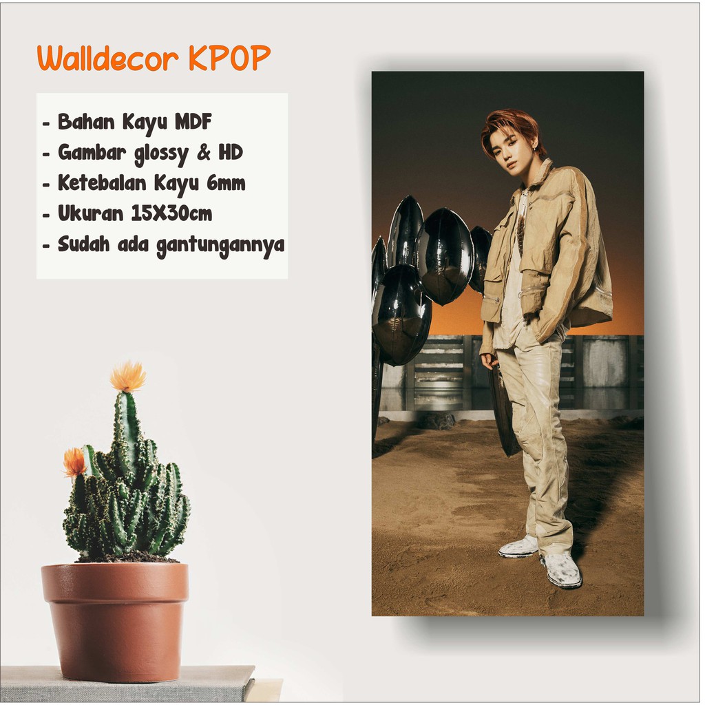 Taeyong Walldecor NCT 2020 Resonance Ukuran 15x30cm Wall Decor Poster Kayu Hiasan Dinding KPOP Korea