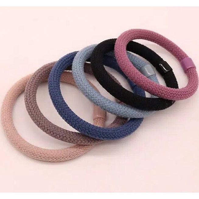 Ikat Rambut Korea Polos Tebal / Karet Rambut / Kuncir Rambut / Kunciran Rambut