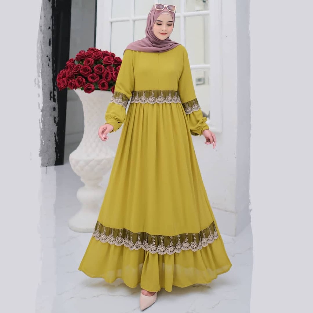 Gamis Malaysia Terbaru 2022/Gamis Ceruty Babydoll/Gamis Sifon/Gamis kondangan/Gamis Pesta/Gamis Sera