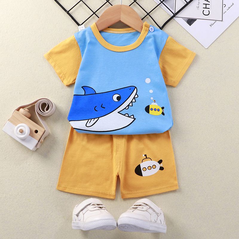 Setelan bayi / pakaian Anak Baju bayi 0-1 tahun / Setelan pendek bayi Baju rumah bayi lucu karakter