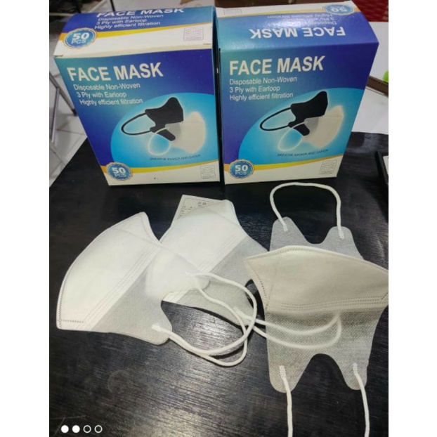 Face Mask Duckbill Putih Garis isi 50 pcs