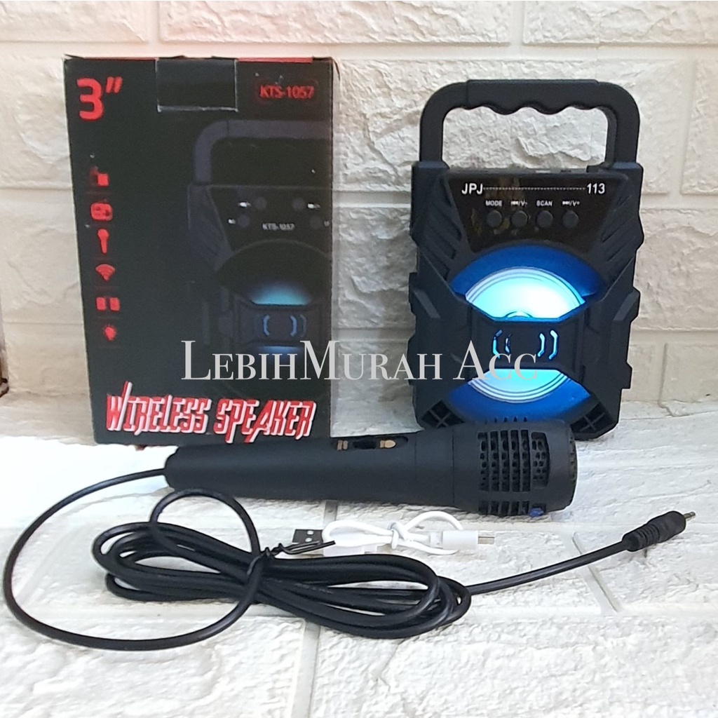 Speaker Bluetooth KARAOKE 3in KTS 1057 Speaker Karaoke MINI 3inch + MICROPHONE Speaeker Karaoke MURAH