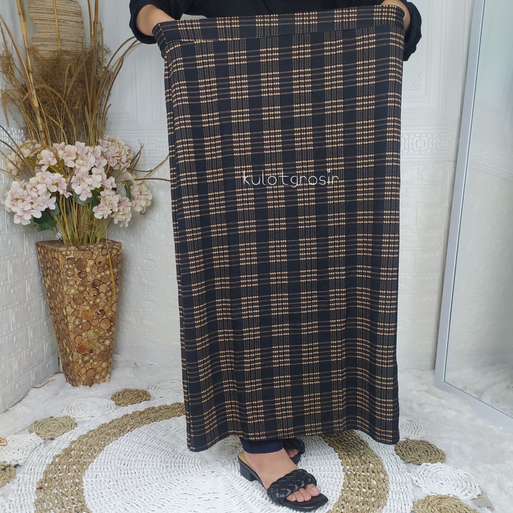 ROK SPAN PANJANG TARTAN SUPER BIGSIZE/ROK SPAN MOTIF KOTAK-KOTAK KOREAN STYLE