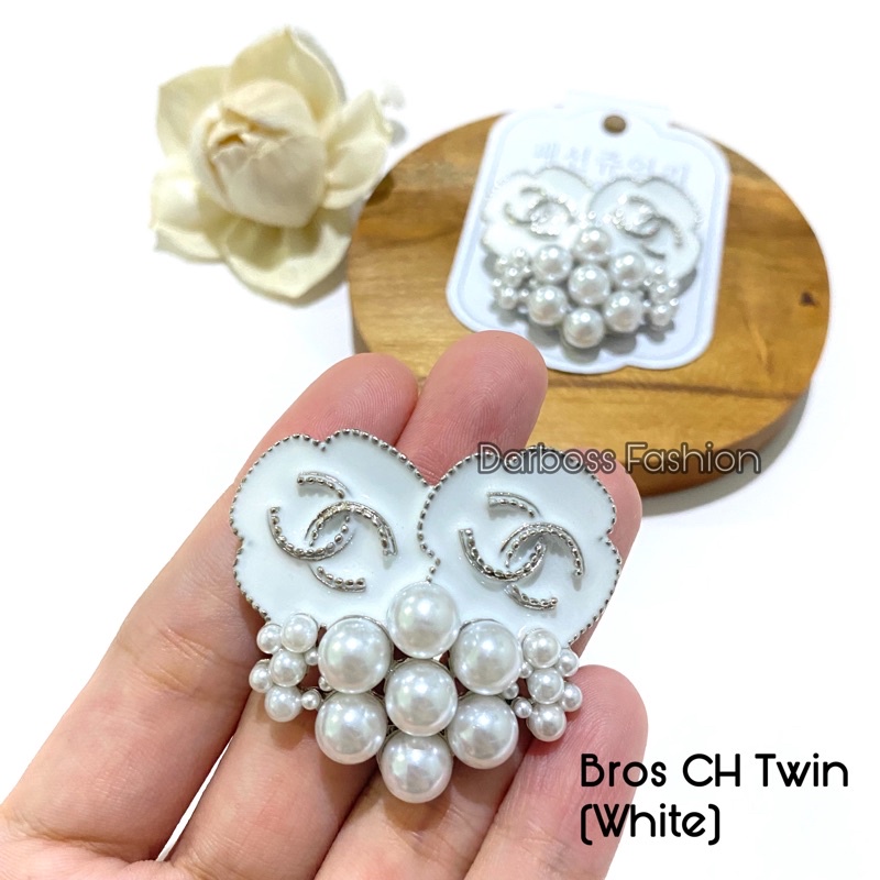 (part 1) Bros Jilbab / Bros Bahu / Bros Dada / Bros Dagu / Bros Kecil / Brooch / Bros Pin / Bros Mewah / Bros Premium / Bros Mutiara / bros button / bros B-CH Twin White