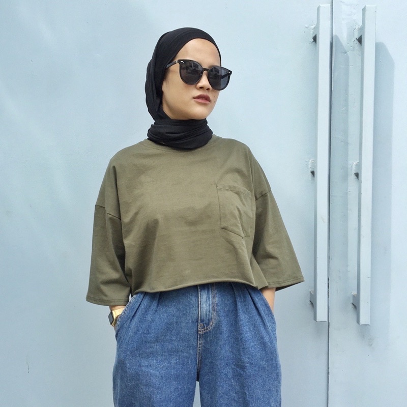 Oversize Rade Crop Top | Varel Kantong (LD 106 , P 45)