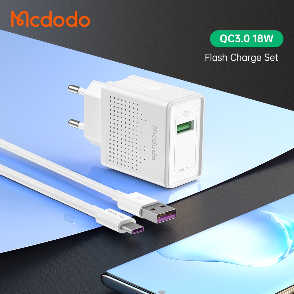 Mcdodo Charger Type C Fast Charging Samsung 18W QC 3.0 AFC Cable Set