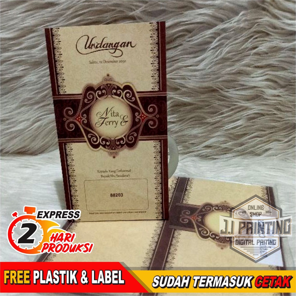 Undangan Pernikahan Murah Elegan Unik Rustic Mewah erba 88203