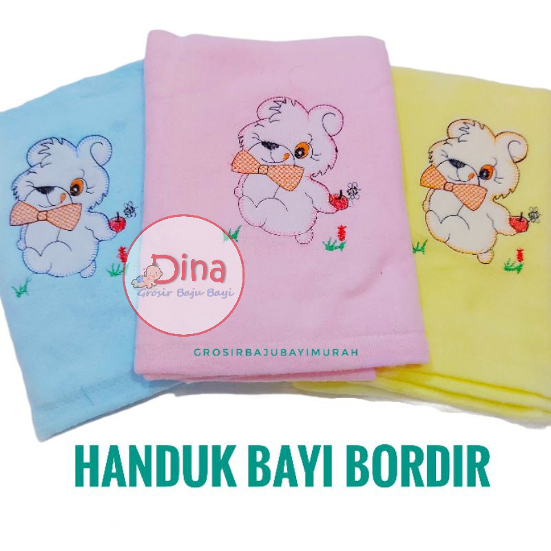 Handuk bayi BORDIR perlengkapan mandi bayi baru lahir