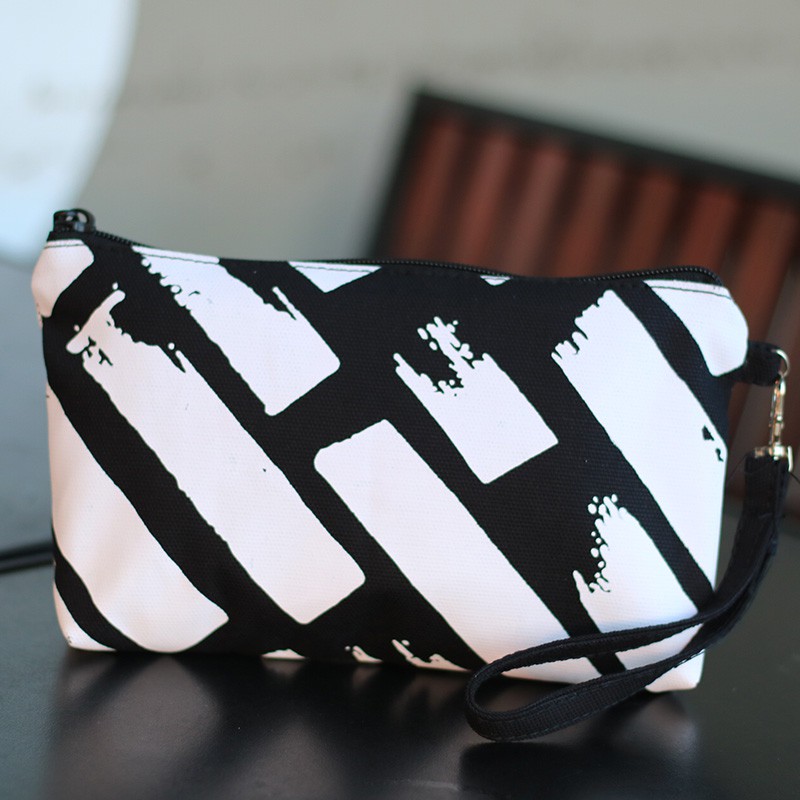 Dompet Pouch Wanita SPNB Kanvas STREAKS HITAM