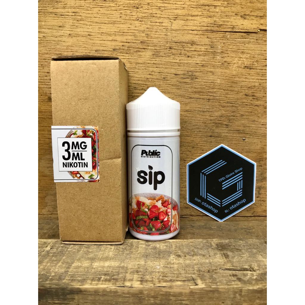 Sip Strawberry Cream Custard by Public 100ml 3mg 6mg liquid vape vapor premium lokal pita cukai