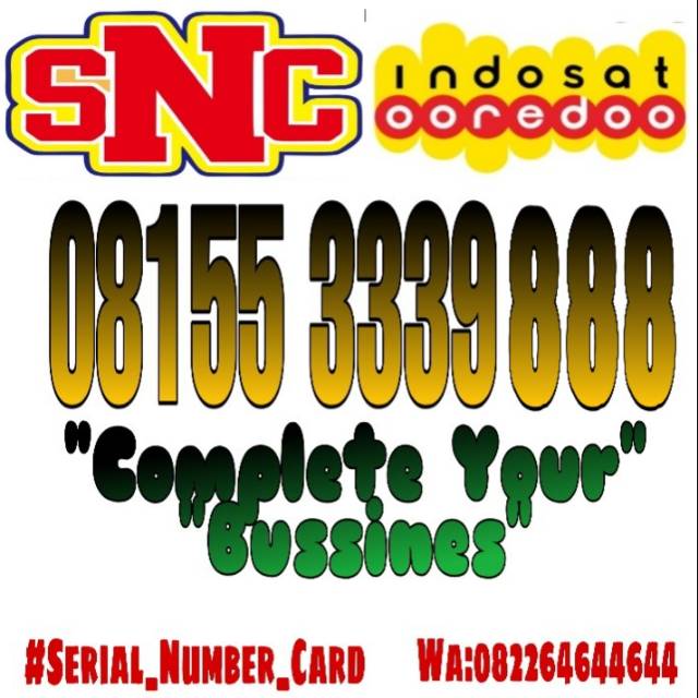 Nomer cantik indosat Double Tiplel ekor 888