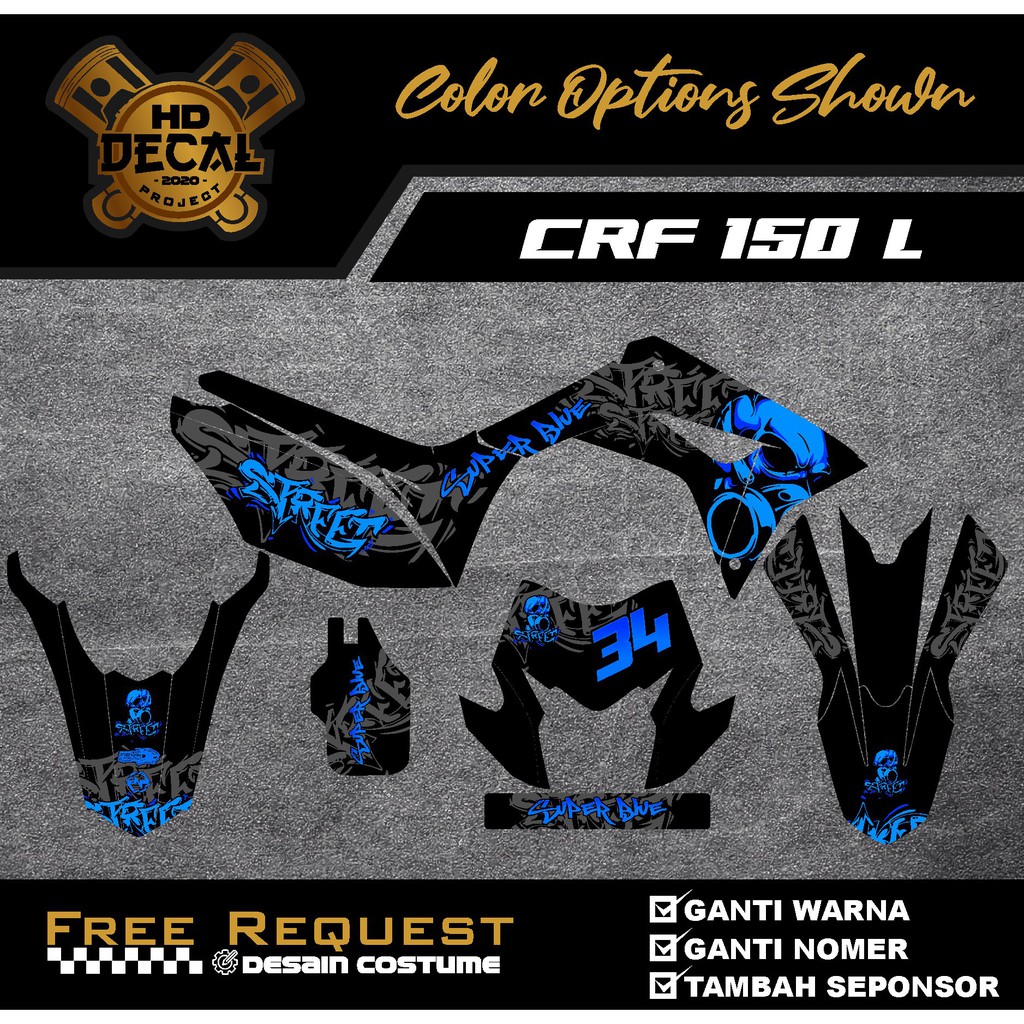 Decal Stiker CRF 150L Design Costume