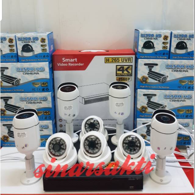 PAKET CCTV SKYLOOK 8CH 8 CAMERA 8MP ULTRA HD 4K + HADRDISK 2TB (KOMPLIT TGGL PASANG )