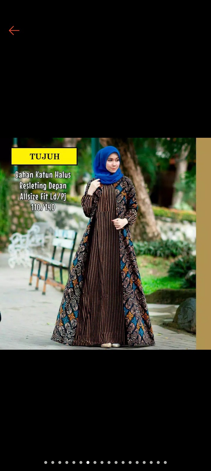 Gamis Batik Syari Sogan Kombinasi Trendy Modern