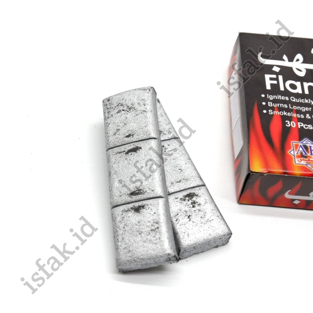 Arang Silver Flame Coal Isi 30 Pcs Areng Bukhur Flem Coal Bara Bakhoor Bakhour Arang Bakar Gaharu Dupa Cendana Menyan