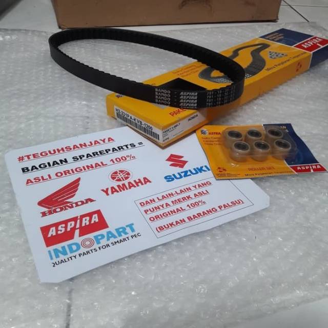 Van Belt V-Belt V Belt Set + Roller Vario 110 Techno Karburator Vario 110 Lama Asli Original Aspira