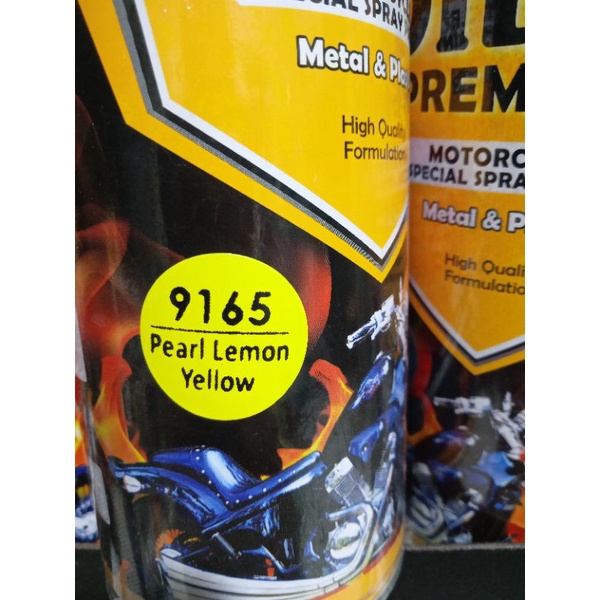 Pilok Cat Diton Premium Pearl Lemon Yellow 9165 Kuning Lemon Mutiara 400cc Cat Semprot.Pylok