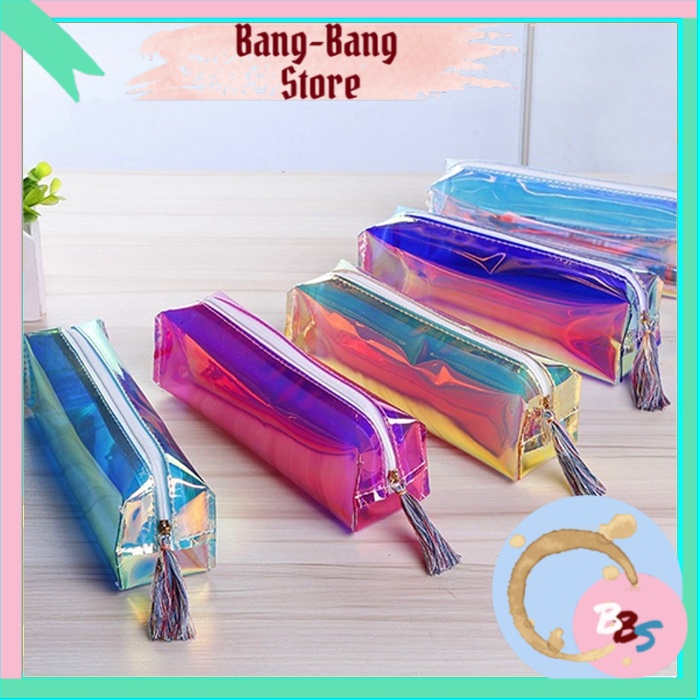 

Bisa COD "Bang-Bang Store" - KOTAK TEMPAT PENSIL HOLOGRAM - TAS KOSMETIK WARNA WARNI