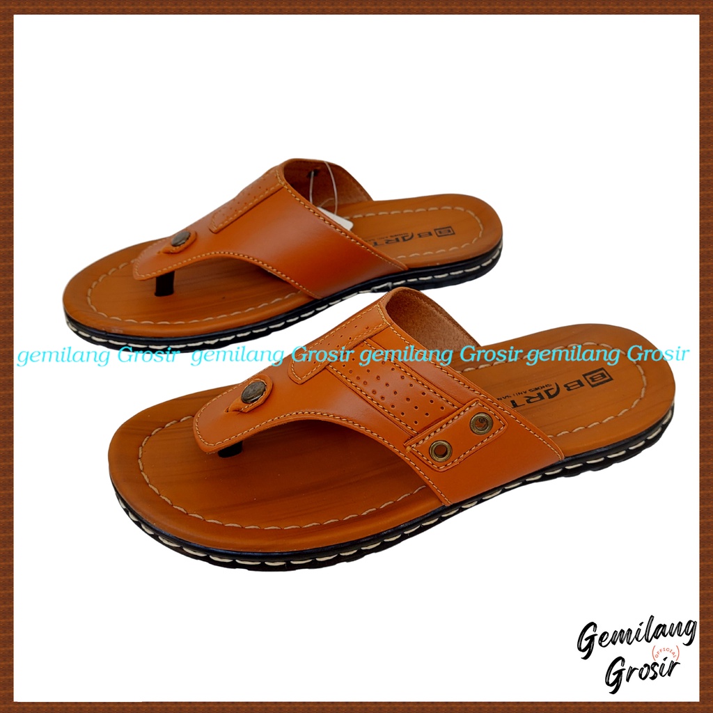 Sendal Pria Jepit Casual Size 39 - 43 COKLAT Trendy - Sandal Laki Laki Dewasa Cocok Semi Formal BARTO - Sandal Laki Laki