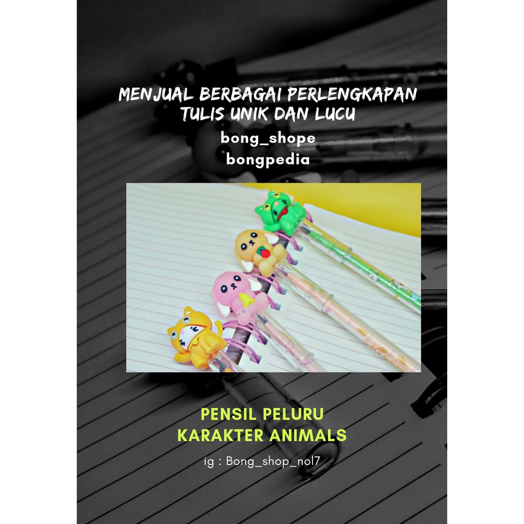 

Pencil Peluru Karakter Animals|Pensil Animals|Pensil Animals Unik