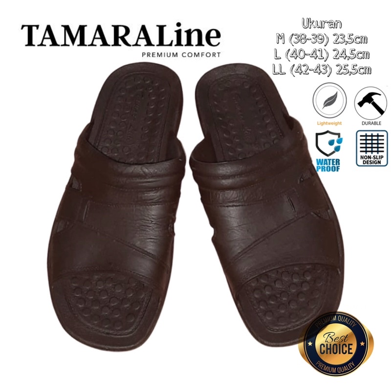 Sandal Selop Slide Slip on Karet Pria Dewasa / Remaja - TAMARALINE 132 / Bahan Premium Lentur Empuk Ringan Kuat Anti Slip Anti Air Model Sandal Casual Santai Rumah Hotel Outdoor Kamar Mandi Murah Original