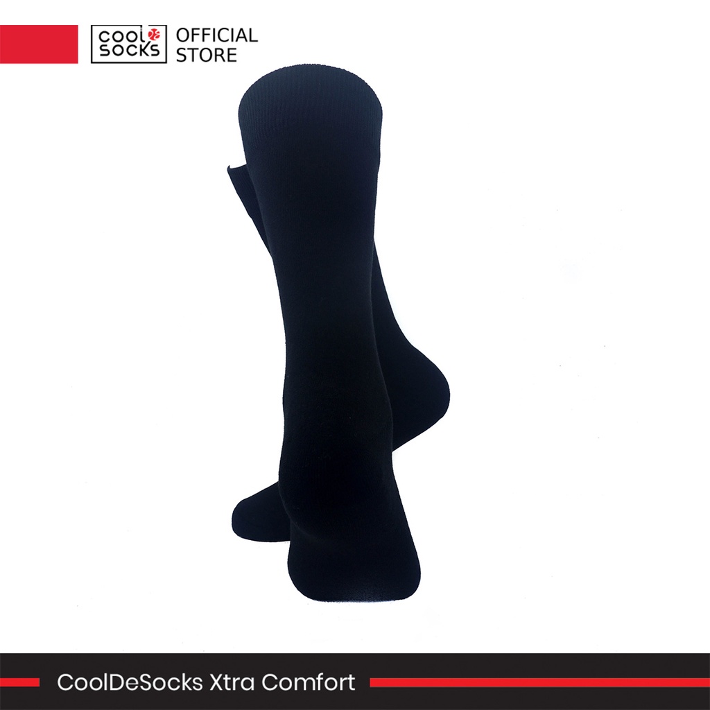 CoolDeSocks Xtra Comfort Black - Kaos Kaki Polos Premium Warna Hitam