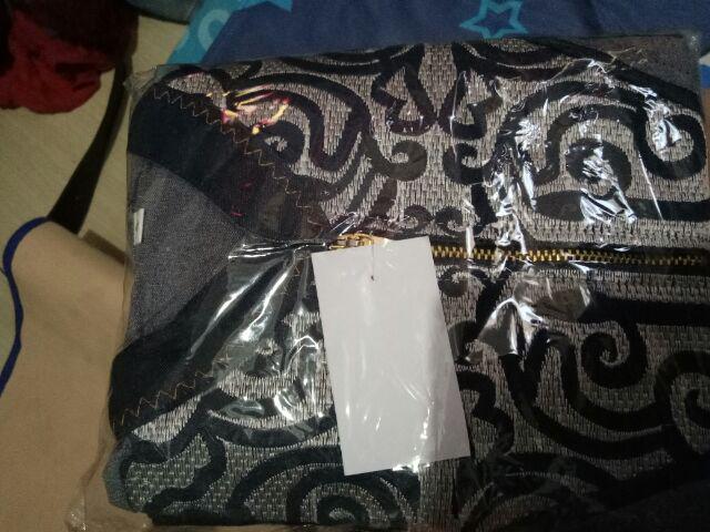 Koko Couple Ayah Anak Navy Abu Batik