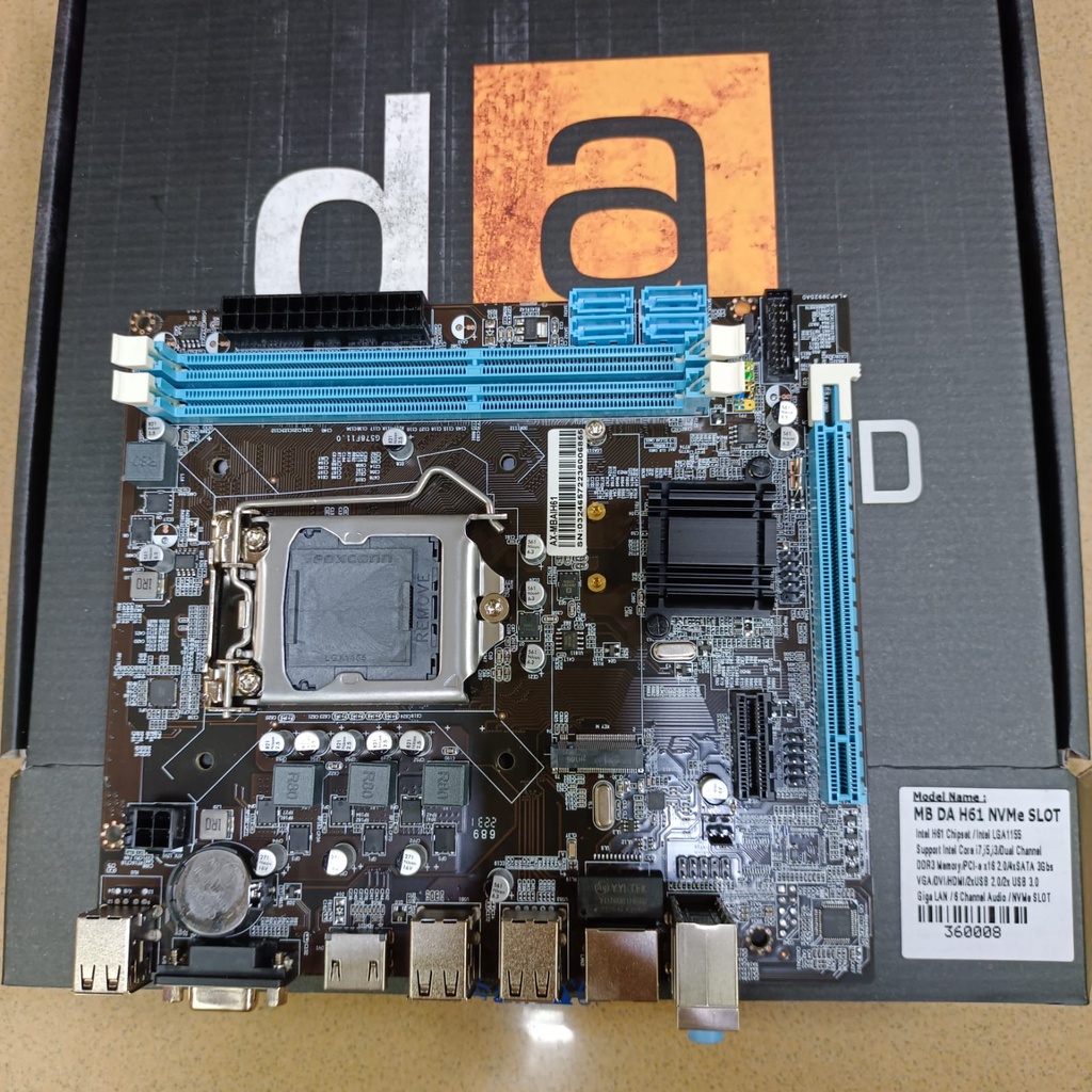 Digital Alliance Motherboard H61 NVme Soket LGA 1155