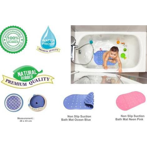 Ready Lucky Baby Non Slip Bath Mat Ocean Blue Shopee Indonesia