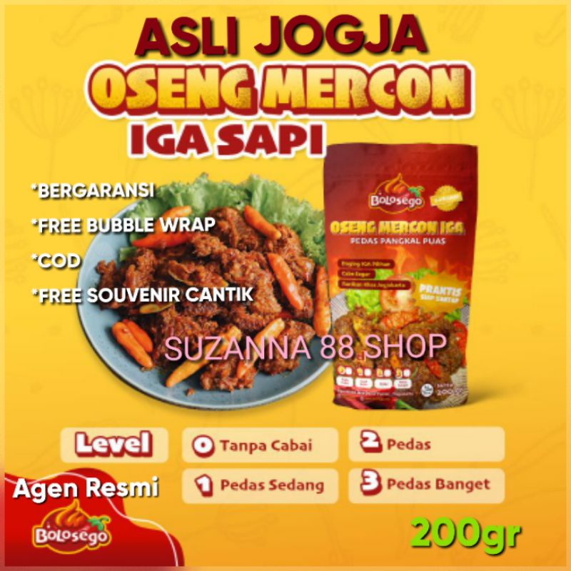 OSENG MERCON IGA SAPI DAN TUNA SUWIR BOLOSEGO ASLI JOGJA 200gr