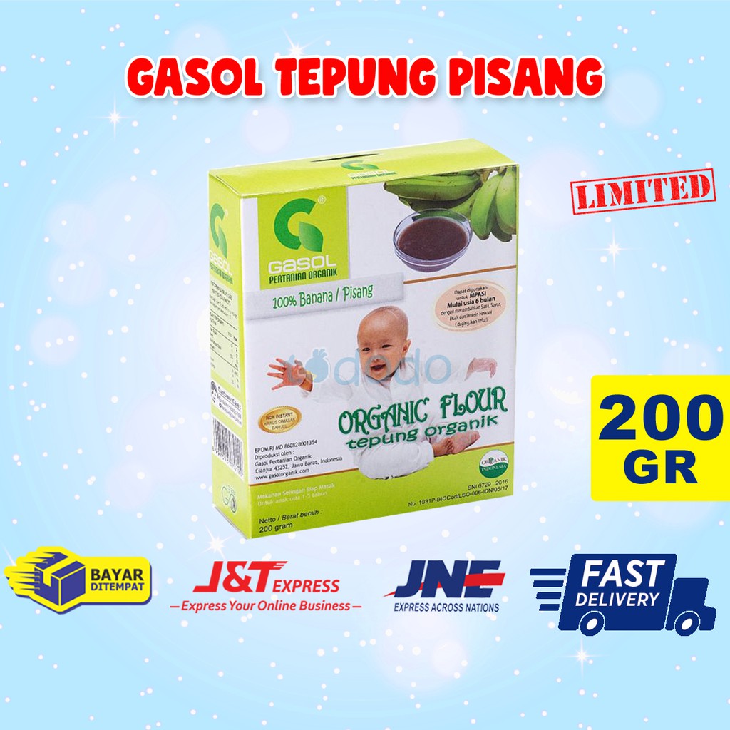 Tepung Gasol Organik Makanan Bubur Bayi Organik Pendamping ASI MPASI Pisang