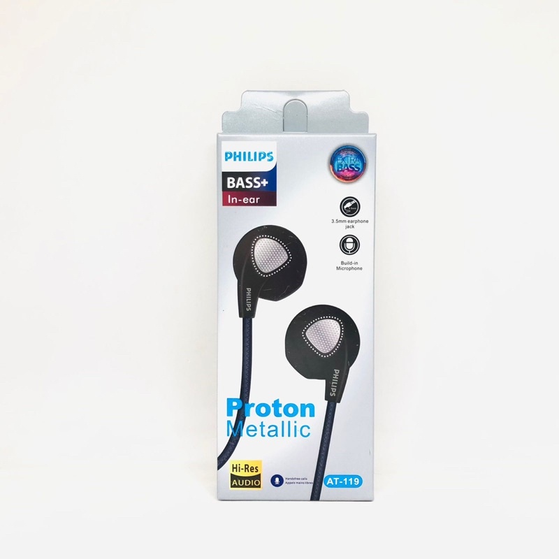 Ready Stok PROMO HANDSFREE PHILIPS NEW AT119 BASS+ IN EAR EARPHONE AT-119 EXTRABASS SERIES