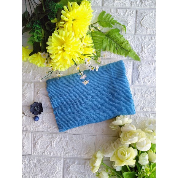 PASHMINA PLISKET by ASSYIFA ••pasmina plisket lidi-Biru Denim
