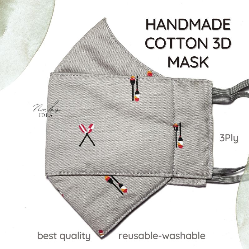 Handmade 3D Mask/Masker Kain Katun 3D Pria