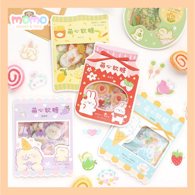 

[MOMO] Isi 45 Pcs Sticker Aesthetic Jar PVC | Sticker Tempel Buku Scrapbook Diary | Sticker Tumblr Hp Laptop Anti Air Lucu Cute DIY Import Murah