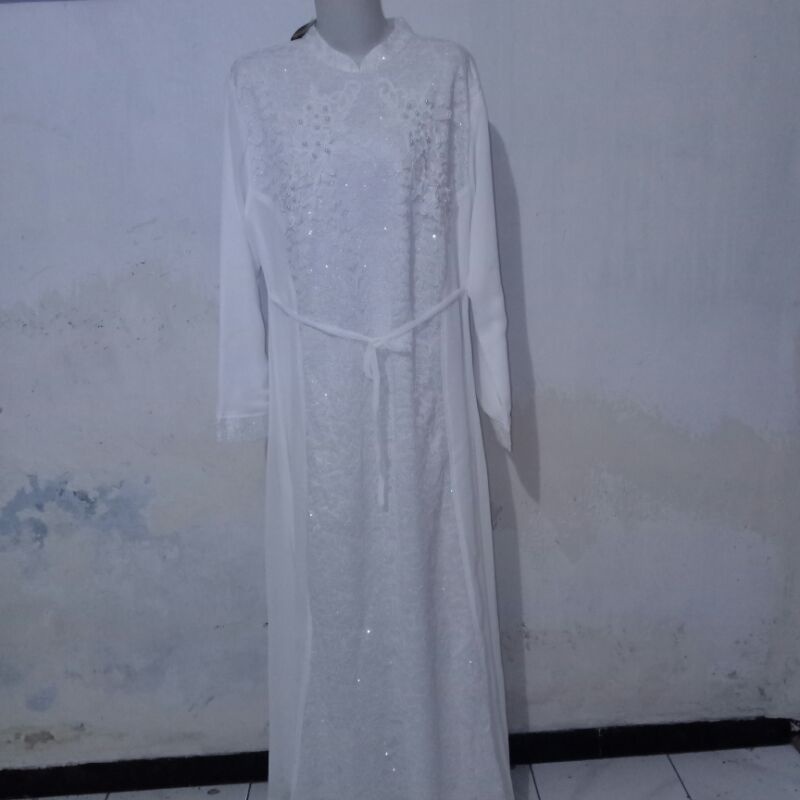 Gamis putih Gamis brokat