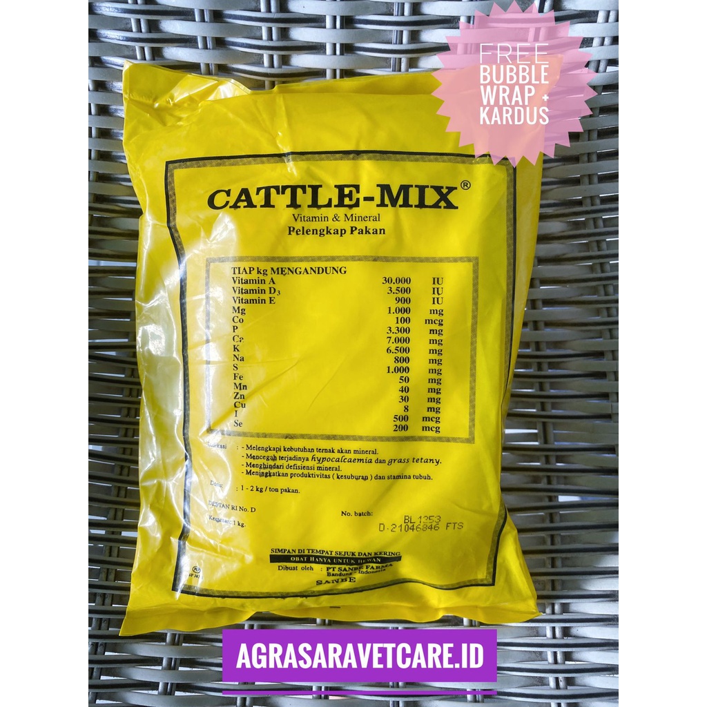 Premix Cattle Mix 1 KG - PREMIX penggemuk Sapi Kambing Hewan Ternak premix cattle mix sanbe