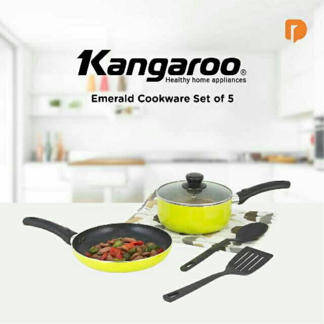 SET TEFLON PANCI SPATULA KANGAROO EMERALD COOKWARE | TEFLON ANTI LENGKET | PANCI Anti Karat DUSDUSAN